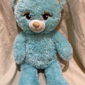 Disney Build a Bear Aladdin Jasmin Light Blue Sparkle Plush Bear